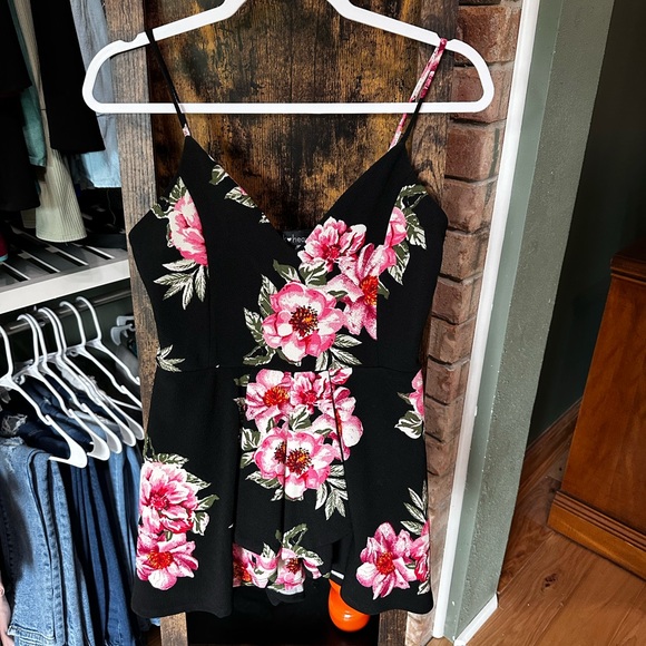 Black Floral Dress - Picture 1 of 3